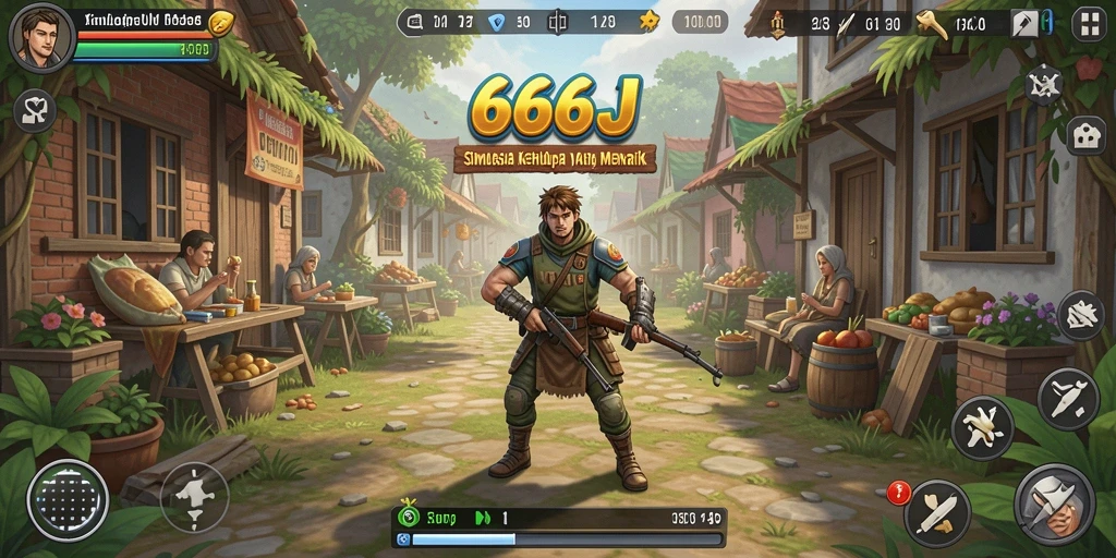 Tampilan menarik dari gameplay 666J yang penuh warna.