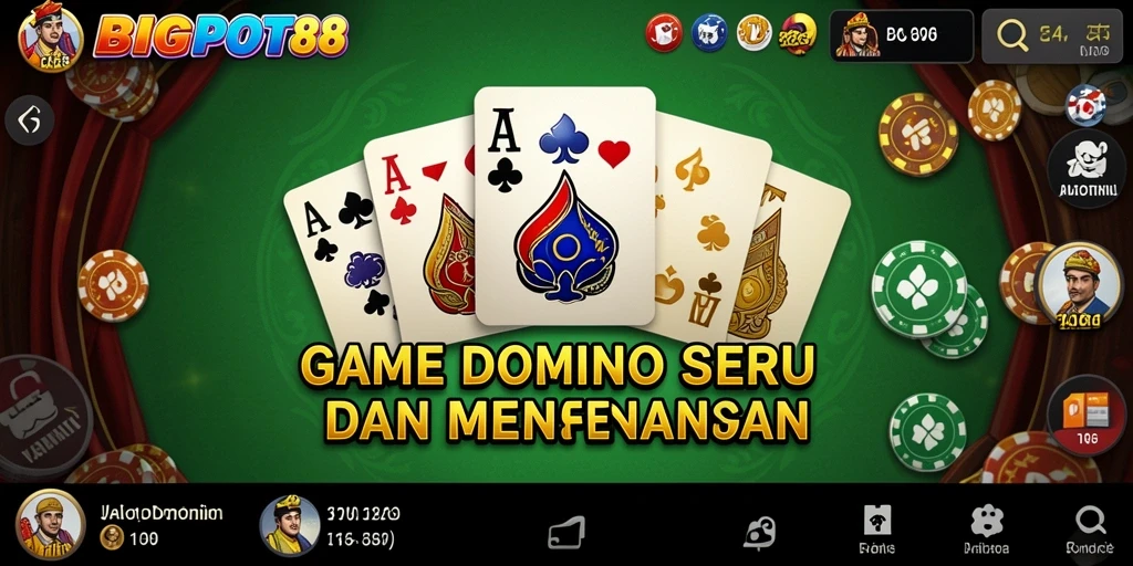 Tampilan menarik dari gameplay Domino di BIGPOT88.