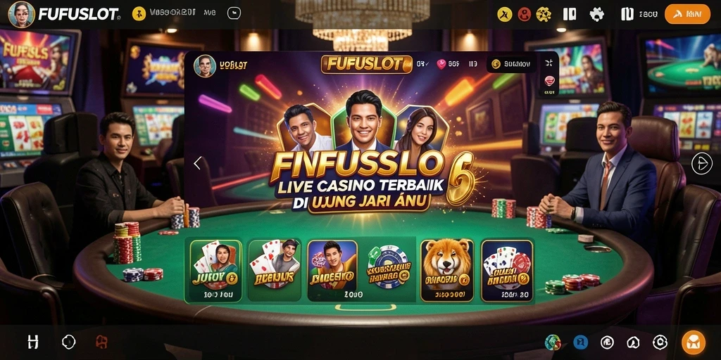 Tampilan gameplay FUFUSLOT yang mendebarkan dengan dealer langsung.