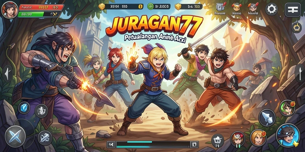 Tampilan gameplay seru dalam dunia Anime penuh warna.