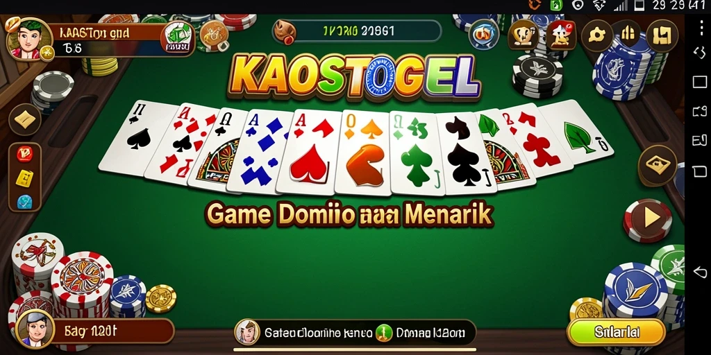 Tangkapan layar KAOSTOGEL menunjukkan gameplay domino yang seru dan interaktif.