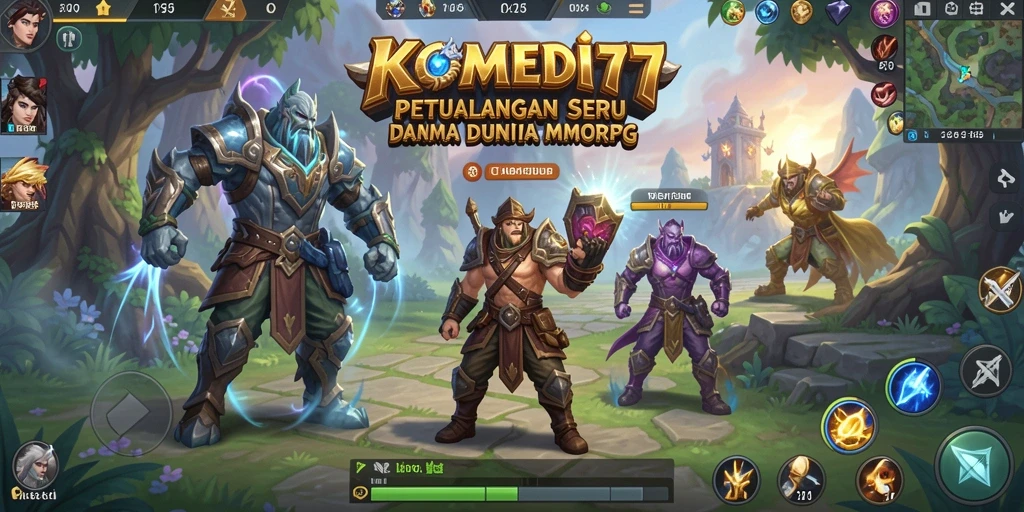 Tampilan gameplay seru di dunia MMORPG KOMEDI77.