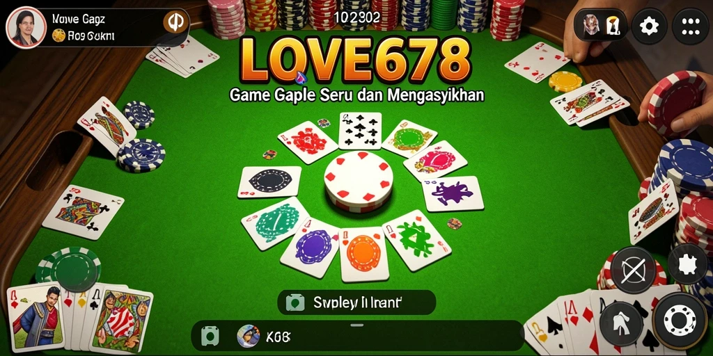 Screenshot gameplay LOVE678 dengan suasana seru permainan Gaple.