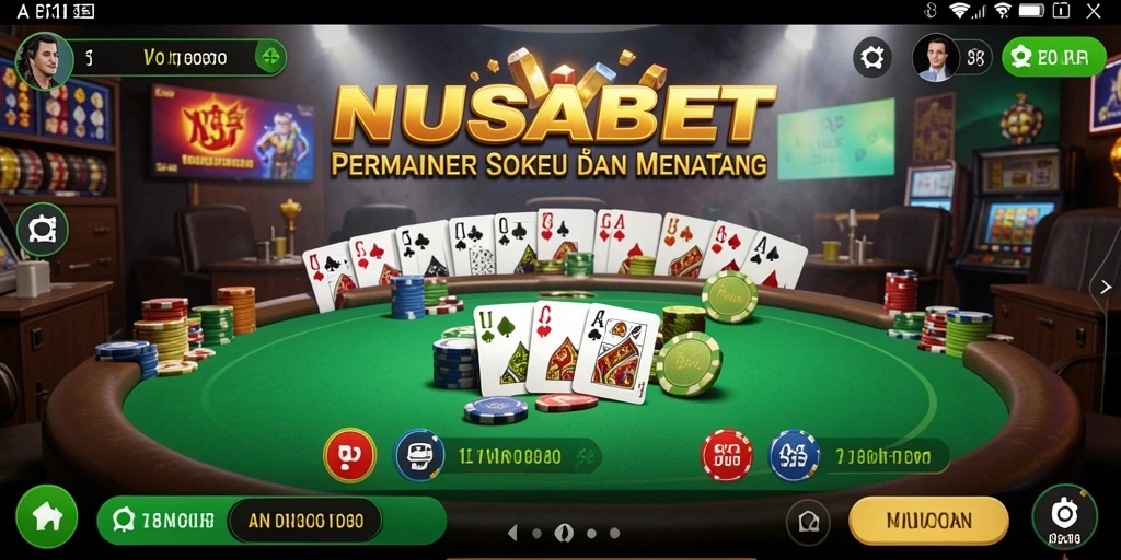 Tampilan gameplay poker yang seru dan menarik di NUSABET.