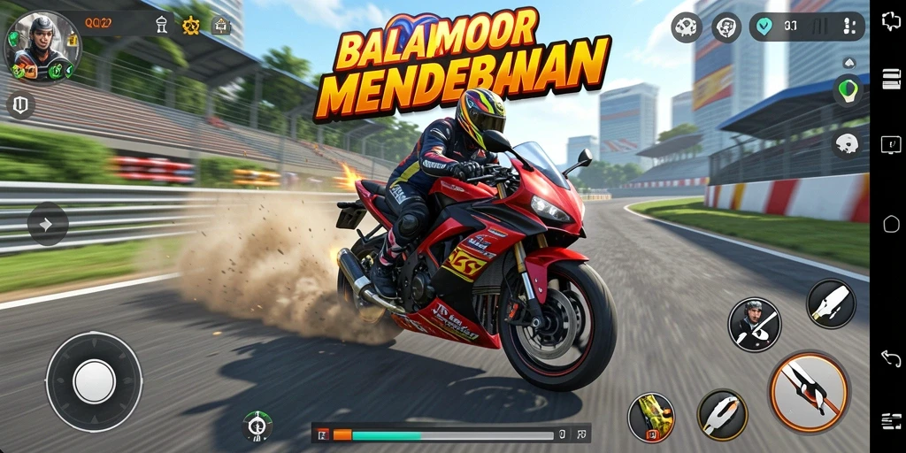 Gameplay balap motor yang seru di QQ1221.
