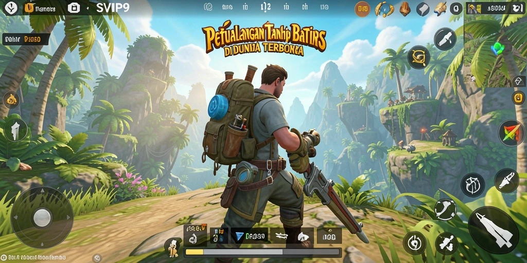 Tampilan utama gameplay SVIP9 yang menakjubkan di dunia terbuka.